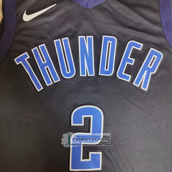 Camiseta Oklahoma City Thunder Shai Gilgeous-Alexander NO 2 Earned Autentico Negro